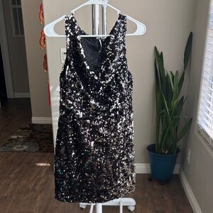 Sequin Black and Silver Dress